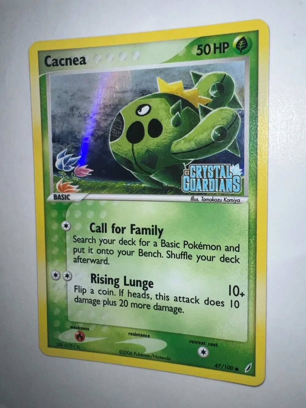 Pokemon Cacnea Card - Green, Yellow